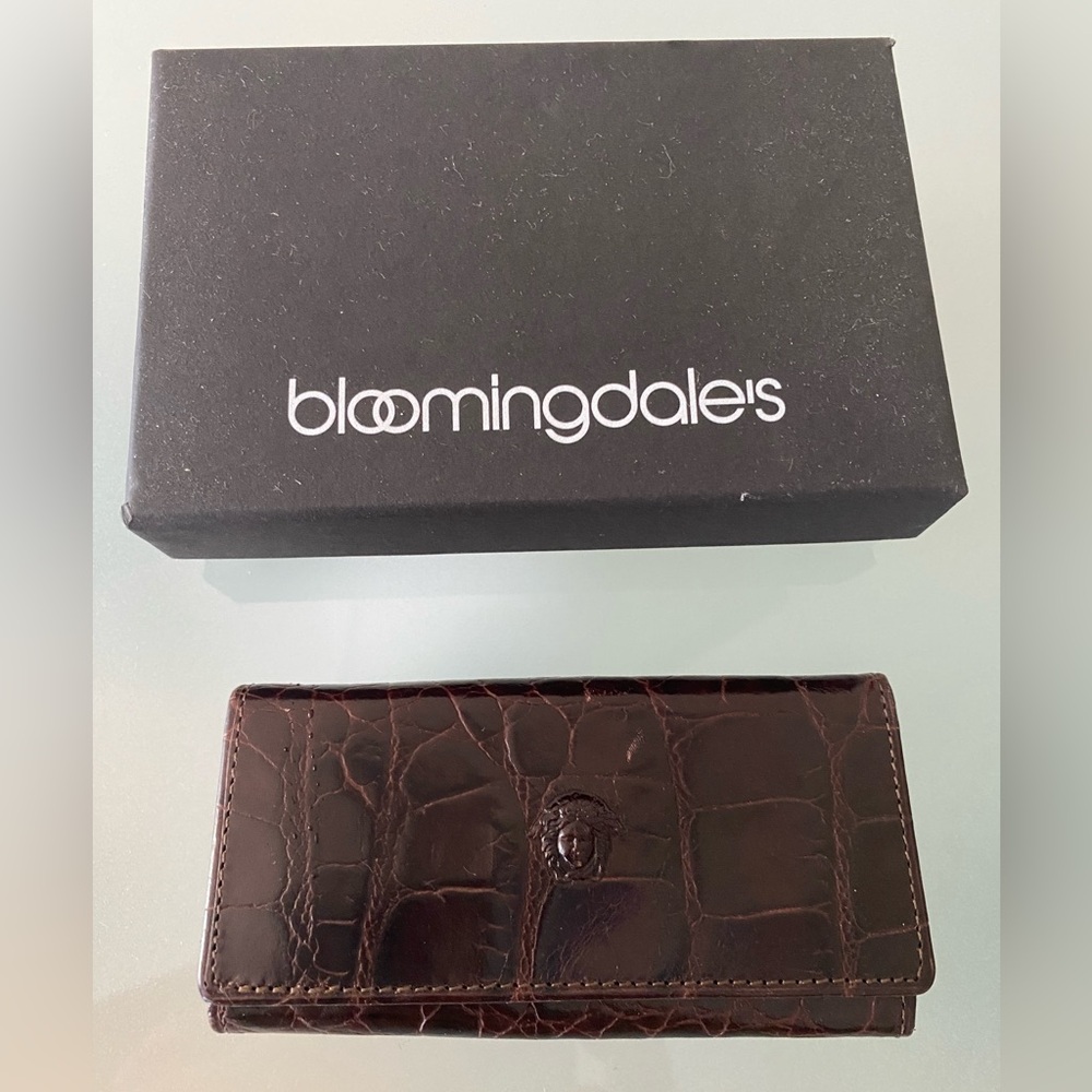 NEW Gianni VERSACE KEYS holder/wallet Leather crocodile imprint ITALY